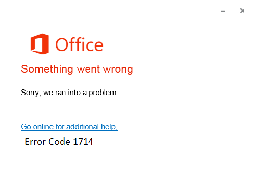 Error Code 1714