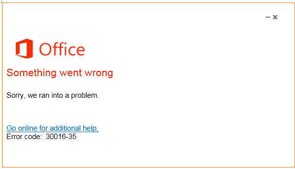 office error code 30016-35