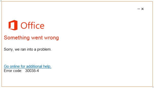 office error code 30038-4