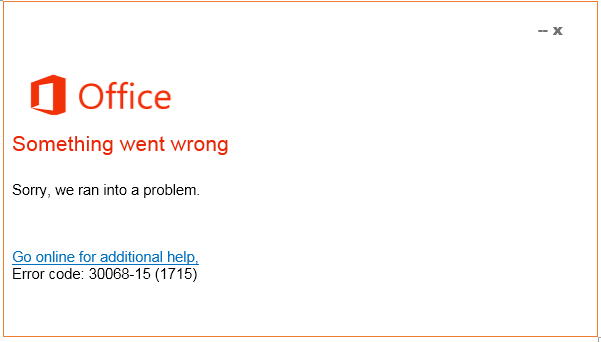 error code 30068-15 (1715)