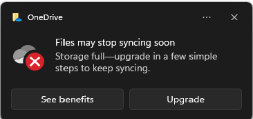 OneDrive Storage Shows as Full When It’s Actually Empty